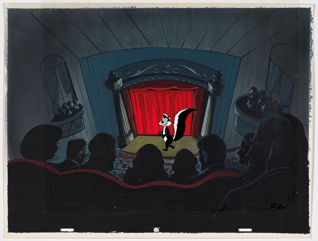 THE LOONEY, LOONEY, LOONEY BUGS BUNNY MOVIE (1981) - Pepe Le Pew Original Production Cel and Key (1 of 1)
