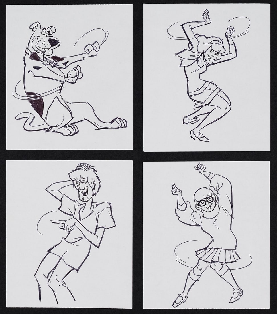 TAKAMOTO COLLECTION - Set of Four Hand-Drawn Iwao Takamoto Sketches (Scooby Doo) (1 of 5)