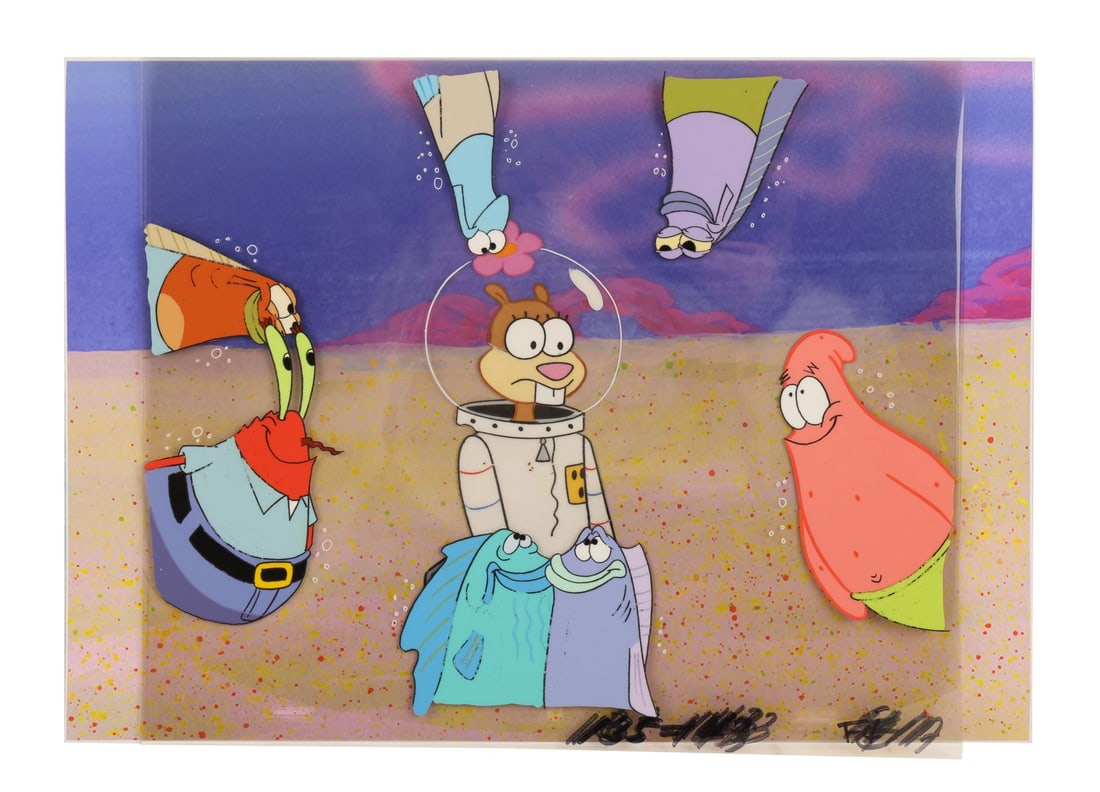 SPONGEBOB SQUAREPANTS (T.V. SERIES, 1999 - PRESENT) - Sandy Cheeks, Patrick Star, Mr. Krabs and Fish (1 of 1)