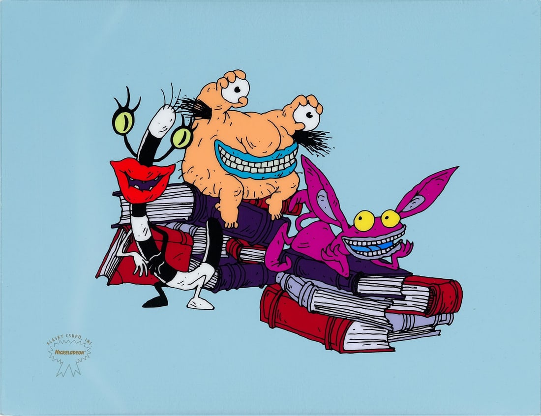 UNKNOWN PRODUCTION - Aaahh!!! Real Monsters Original Publicity Cel: UNKNOWN PRODUCTION - Aaahh!!! Real Monsters Original Publicity Cel - An original publicity cel from Aaahh!!! Real Monsters (Nickelodeon, 1994-1997) featuring the trio of Ickis, Oblina, and Krumm in cl