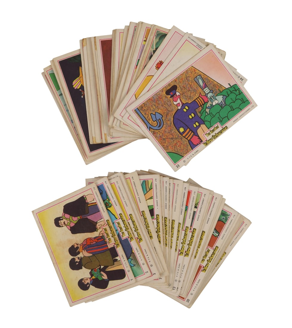 THE BEATLES - Complete Yellow Submarine Anglo Confectionery Trading Card Set (1 of 4)