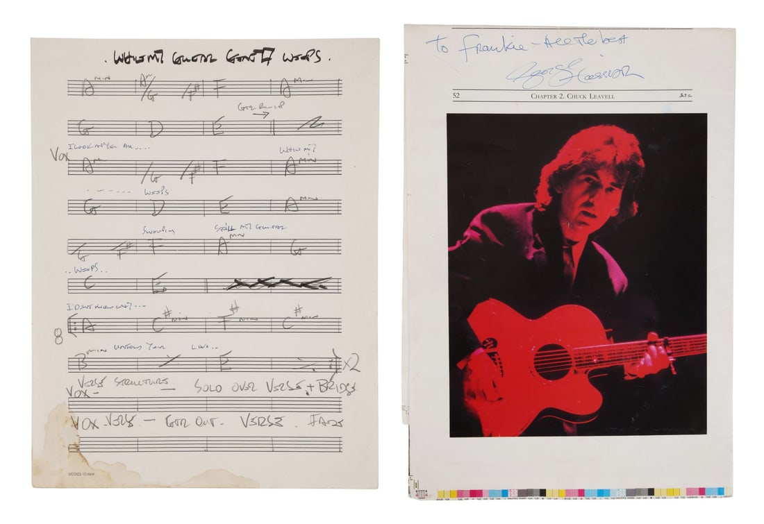 GEORGE HARRISON - Handwritten "While My Guitar Gently Weeps" Sheet Music and Autographed Live in (1 of 4)