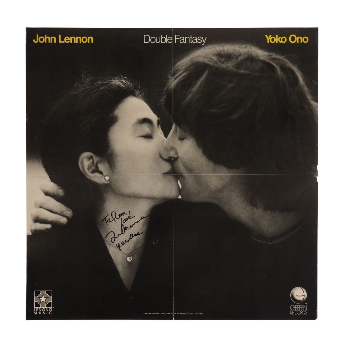 JOHN LENNON AND YOKO ONO - John Lennon-Autographed and Annotated Double Fantasy Promotional Poster - (1 of 4)