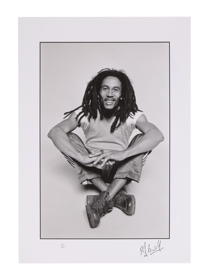 BOB MARLEY - The Rockarchive Collection: Limited Edition Primrose Hill Studio Shoot by Allan: BOB MARLEY - The Rockarchive Collection: Limited Edition Primrose Hill Studio Shoot by Allan Ballard, London, 1977 - A limited edition fine art photographic print featuring an image of Bob Marley take