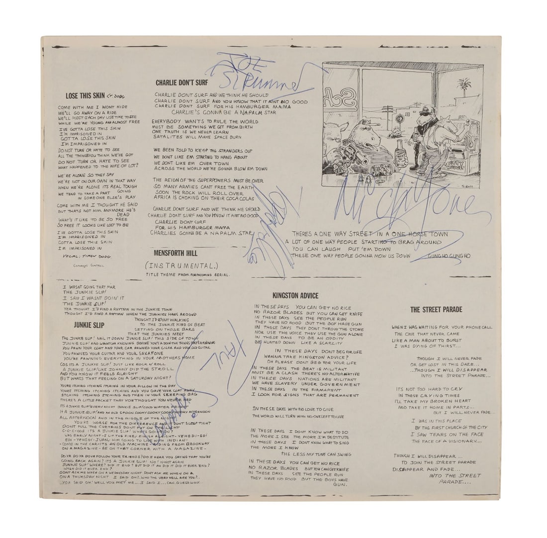 THE CLASH - Joe Strummer, Mick Jones, Paul Simonon, and Nicky "Topper" Headon-Autographed Sandinista (1 of 4)