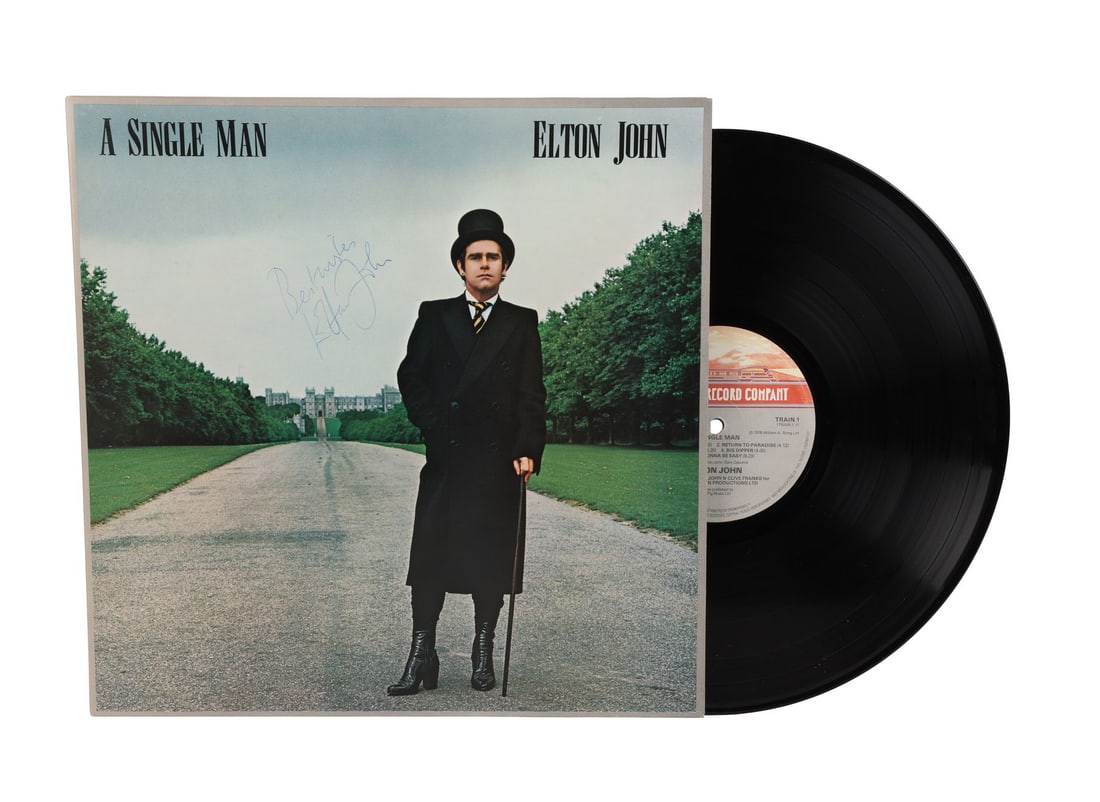 ELTON JOHN - Elton John-Autographed A Single Man Vinyl Album (1 of 4)