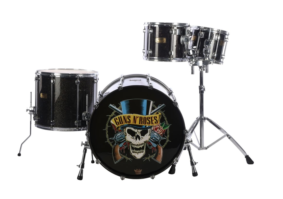 GUNS N' ROSES - Matt Sorum's Played and Autographed Guns N' Roses Partial Mapex Orion Series Drum (1 of 4)