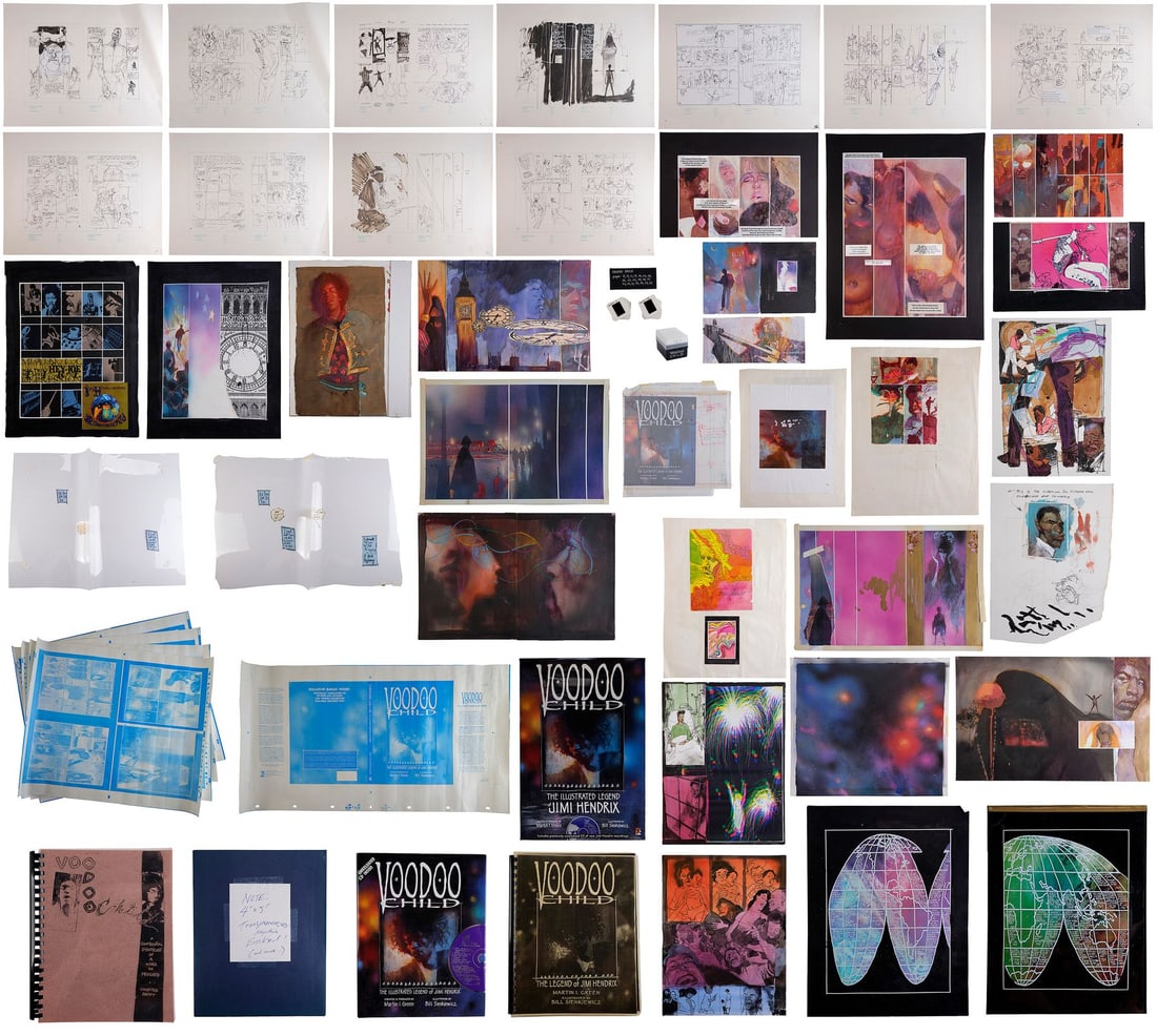JIMI HENDRIX - Collection of Original Concept Artwork from Voodoo Child: The Illustrated Legend of (1 of 4)