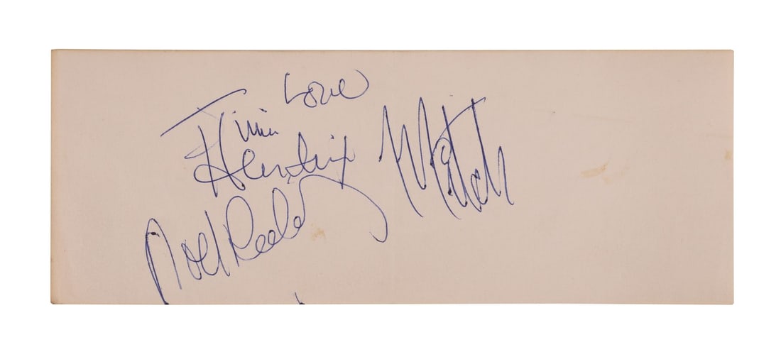 JIMI HENDRIX - Jimi Hendrix, Noel Redding and Mitch Mitchell-Autographed Page, 1967 (1 of 3)