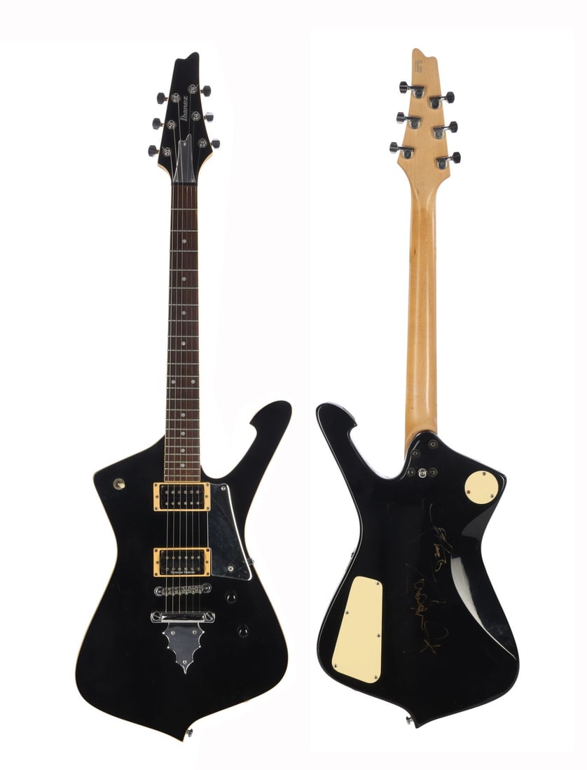 KISS - Gene Simmons and Paul Stanley-Autographed Ibanez Iceman Electric Guitar: KISS - Gene Simmons and Paul Stanley-Autographed Ibanez Iceman Electric Guitar - An Ibanez Iceman electric guitar autographed by Gene Simmons and Paul Stanley of Kiss. The guitar is made of mahogany w