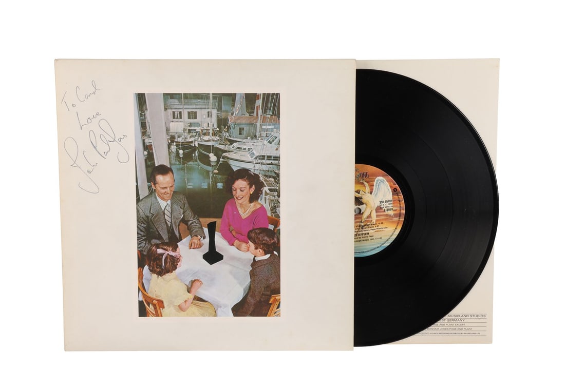 LED ZEPPELIN - John Paul Jones-Autographed Presence First Pressing Vinyl (1 of 4)