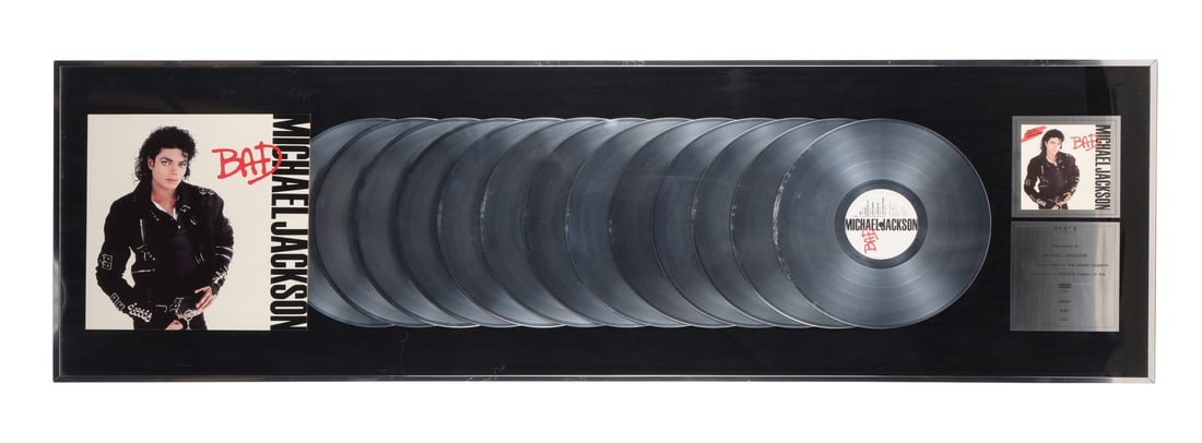 MICHAEL JACKSON - Bad Thirteen Platinum Disc Award Presented to Michael Jackson (1 of 4)