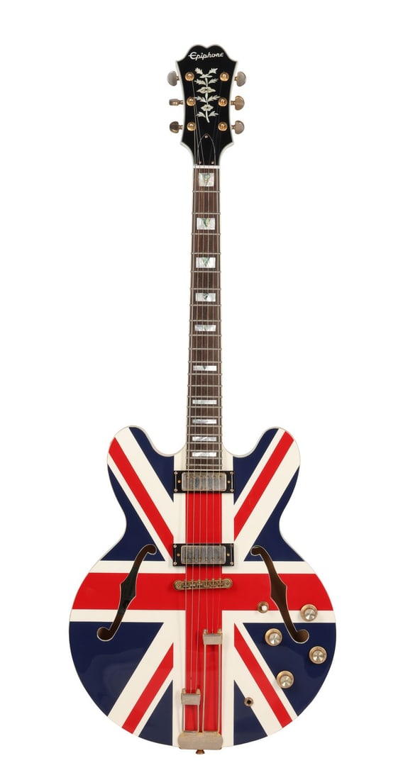 OASIS - Noel Gallagher-Autographed Limited Edition Epiphone Union Jack Sheraton Guitar with Photo (1 of 4)