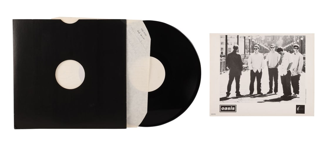 OASIS - Wonderwall Vinyl Test Pressing and Promo Photo: OASIS - Wonderwall Vinyl Test Pressing and Promo Photo - A "Wonderwall" vinyl test pressing and promo photo. The song was Oasis' fourth single from their second studio album "(What's the Story) Mornin