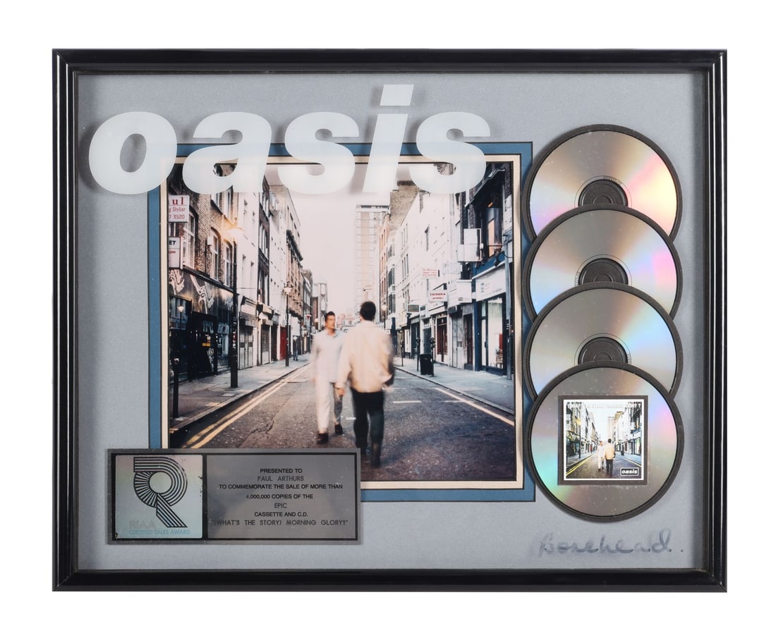 OASIS - Paul "Bonehead" Arthurs-Autographed (What's the Story) Morning Glory? Multi-CD Award (1 of 4)