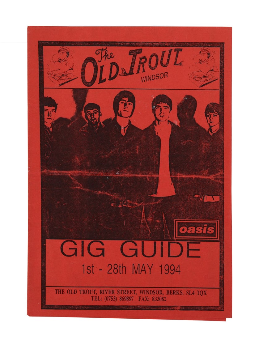 OASIS - The Old Trout Windsor "Gig Guide" Flyer, 1994 (1 of 4)