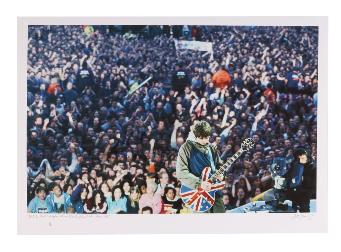 OASIS - The Rockarchive Collection: Limited Edition Print by Jill Furmanovsky, Maine Road, 1996: OASIS - The Rockarchive Collection: Limited Edition Print by Jill Furmanovsky, Maine Road, 1996 - A limited edition fine art photographic print featuring an image of Noel Gallagher performing at Manch
