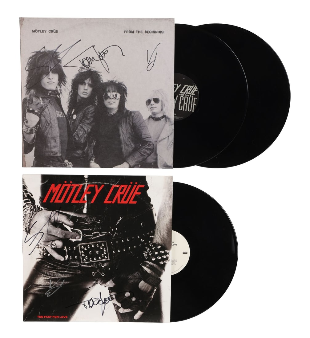MOTLEY CRUE - Tommy Lee, Nikki Sixx and Vince Neil-Autographed From the Beginning and Too Fast For (1 of 4)
