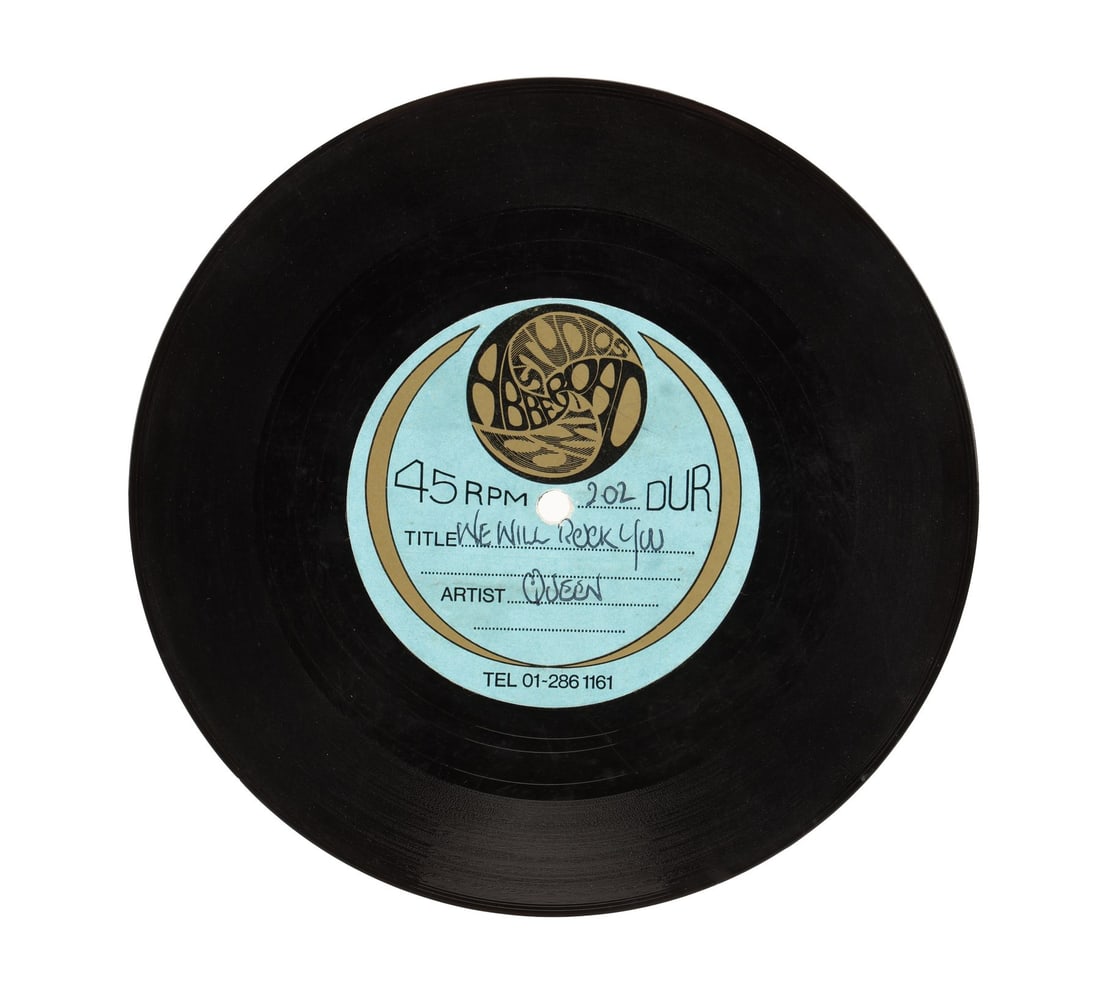 QUEEN - The Peter Hince Collection: "We Will Rock You" Abbey Road Studios Acetate (1 of 4)
