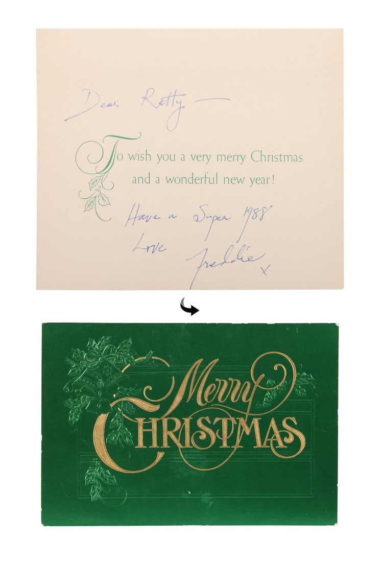 QUEEN - The Peter Hince Collection: 1987 Christmas Card from Freddie Mercury (1 of 3)