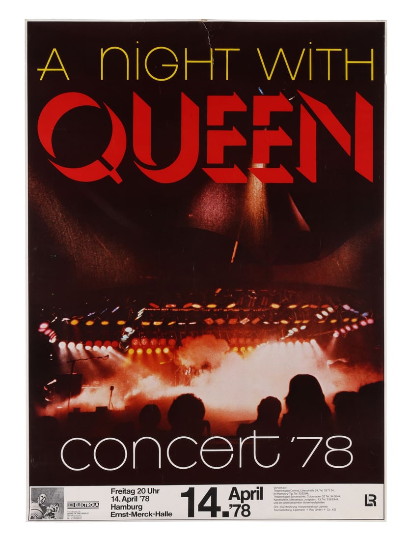 QUEEN - The Peter Hince Collection: Ernst-Merck Halle Hamburg 1978 Concert Poster (1 of 3)