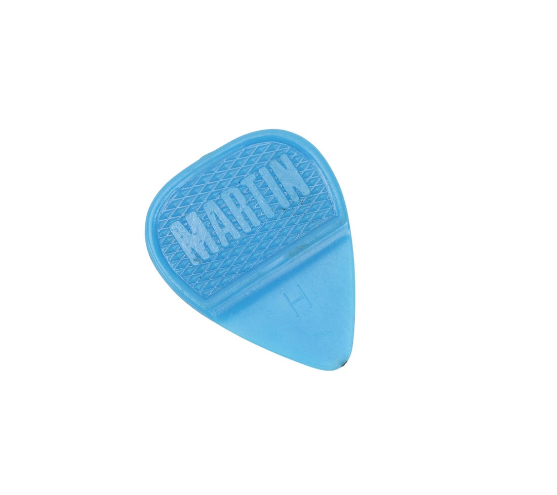 QUEEN - The Peter Hince Collection: John Deacon's Stage-Used Martin Heavy Blue Pick (1 of 4)