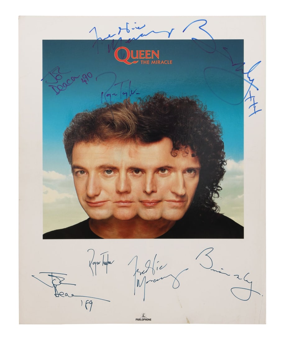 QUEEN - Freddie Mercury, Brian May, Roger Taylor, John Deacon-Autographed "The Miracle" Print (1 of 4)