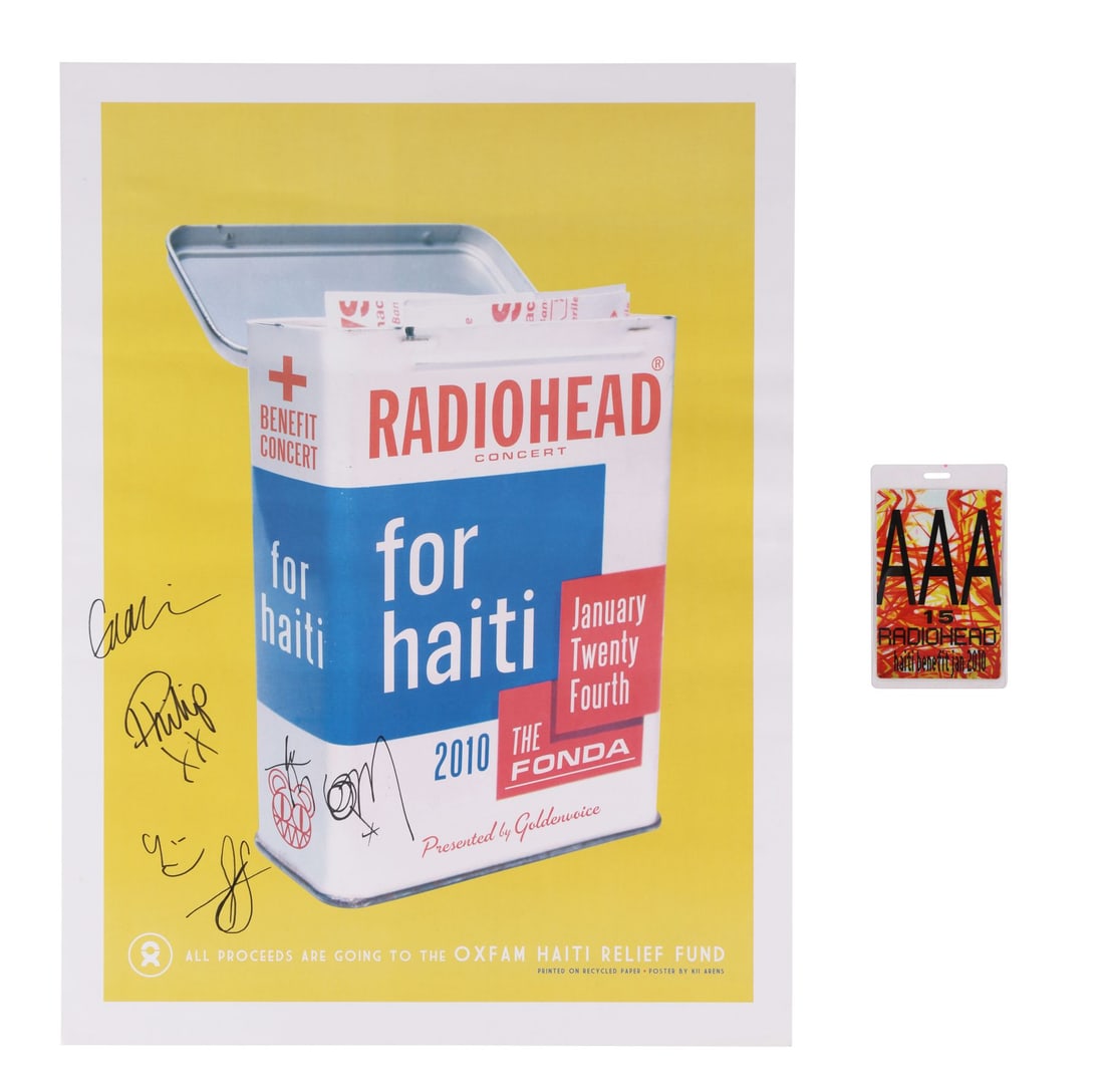 RADIOHEAD - Thom Yorke, Colin Greenwood, Jonny Greenwood, Philip Selway, and Ed O'Brien-Autographed (1 of 4)
