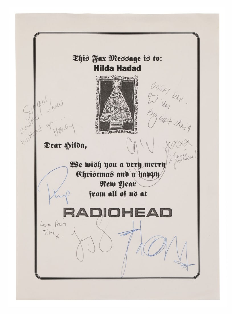 RADIOHEAD - Thom Yorke, Jonny Greenwood, Philip Selway, Colin Greenwood and Ed O'Brien-Autographed (1 of 4)