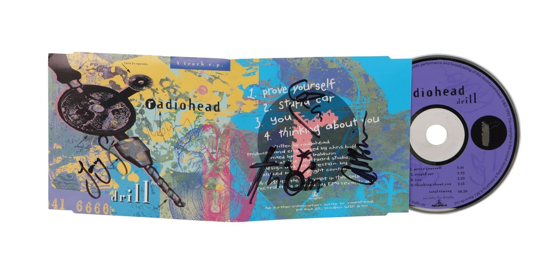 RADIOHEAD - Thom Yorke, Colin Greenwood, Jonny Greenwood, Ed O'Brien, Philip Selway-Autographed (1 of 4)