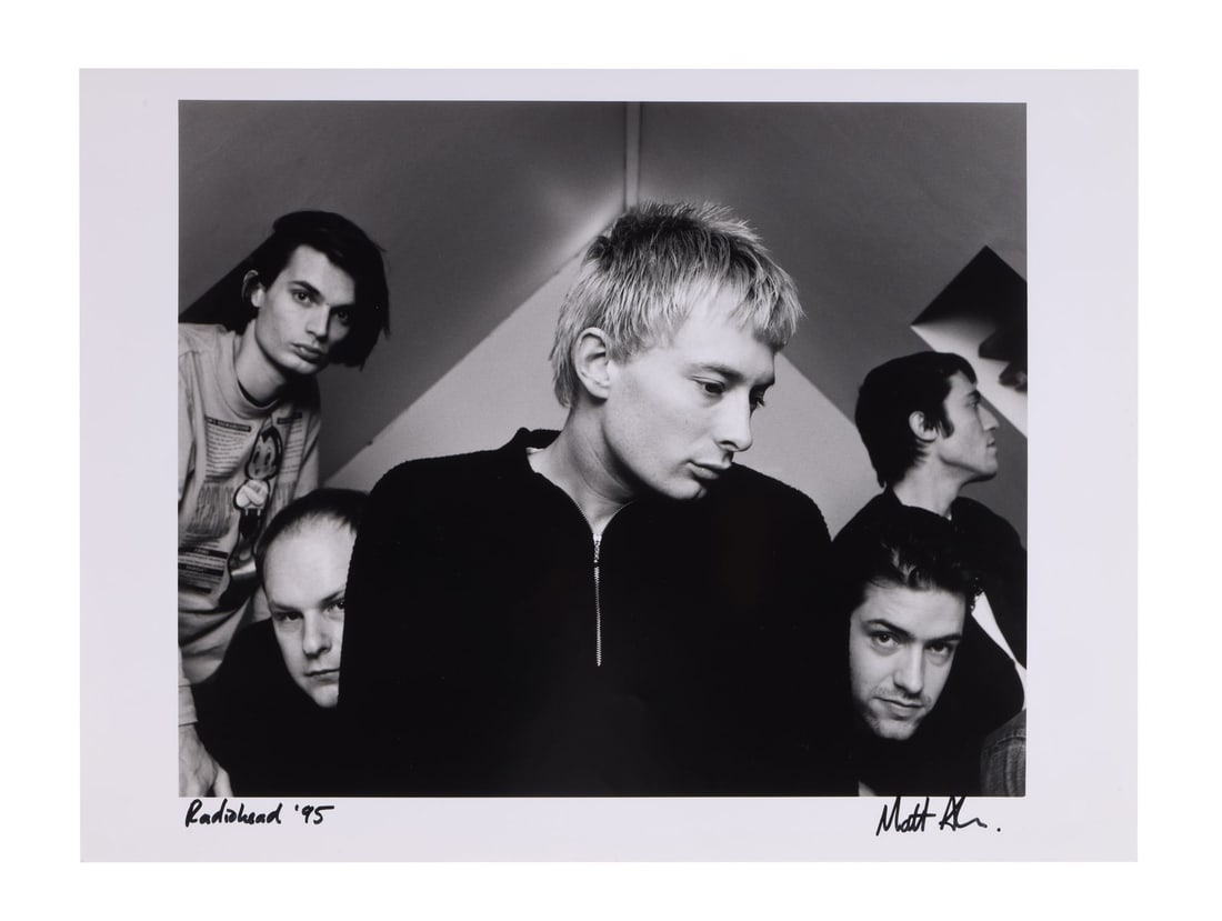 RADIOHEAD - The Rockarchive Collection: Band Studio Shoot C-Type Print by Matt Anker, Oxford, 1995: RADIOHEAD - The Rockarchive Collection: Band Studio Shoot C-Type Print by Matt Anker, Oxford, 1995 - A C-type photographic print featuring an image of the band Radiohead taken by photographer Matt Ank
