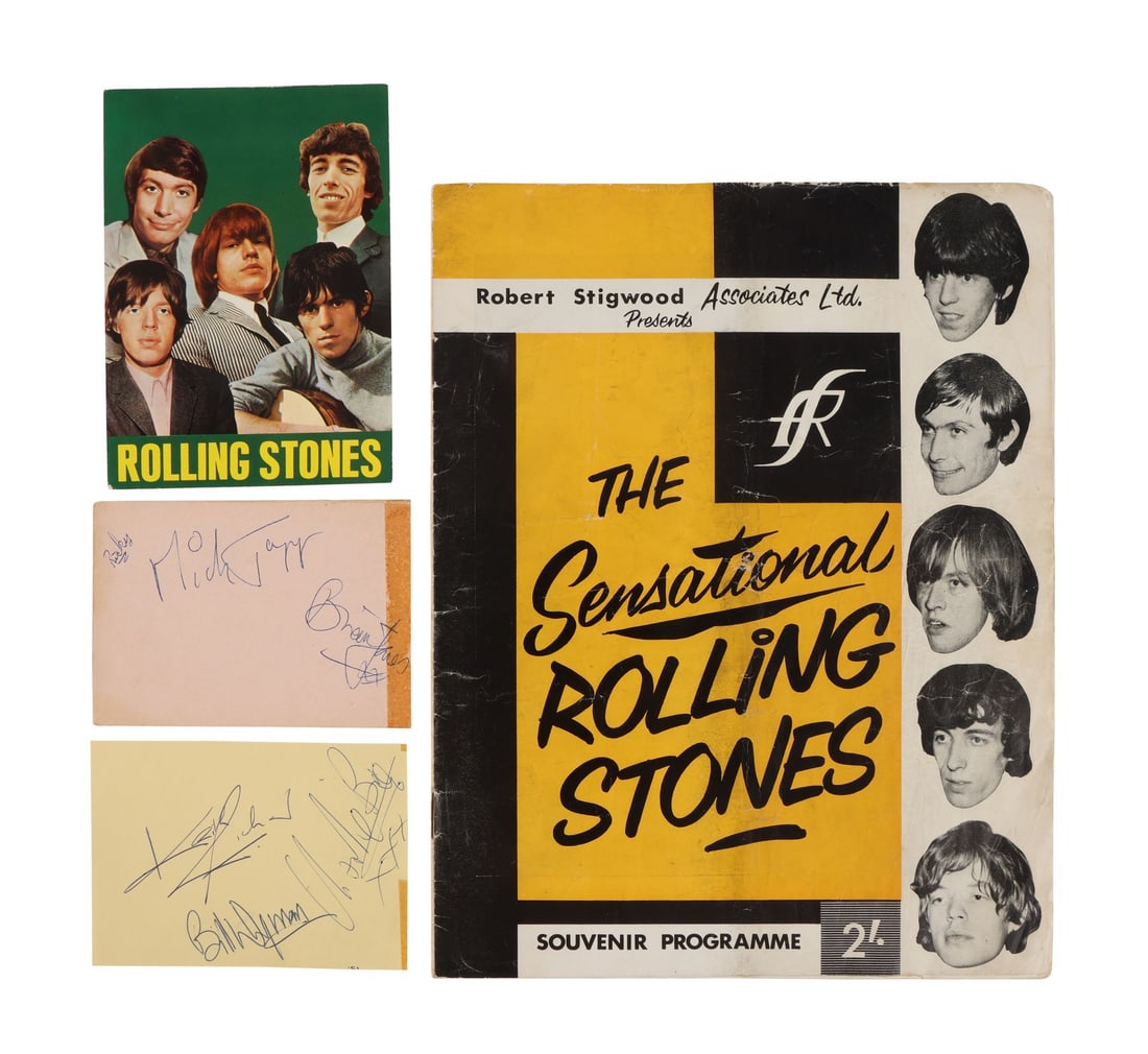 THE ROLLING STONES - Pages Autographed by Mick Jagger, Brian Jones, Keith Richard, Bill Wyman and (1 of 4)