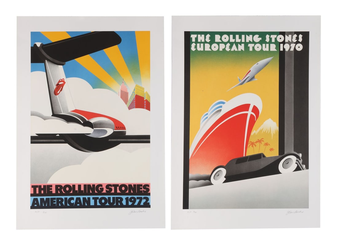 THE ROLLING STONES - Pair of Matching Numbers American Tour Poster Artist Proofs by John Pasche (1 of 4)