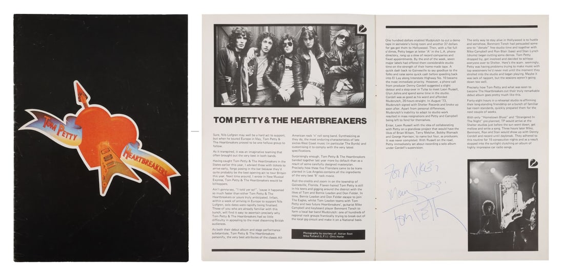 TOM PETTY AND THE HEARTBREAKERS - Tom Petty, Benmont Tench, Ron Blair and Mike Campbell-Autographed (1 of 4)