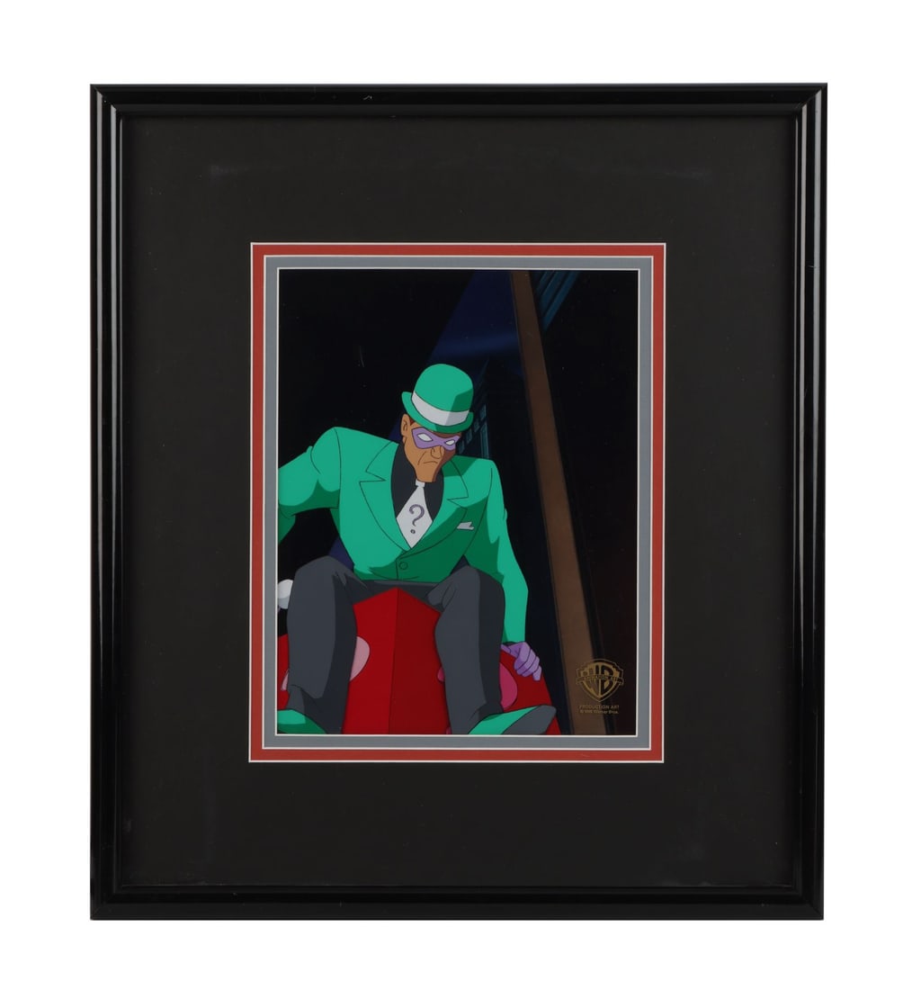 BATMAN: THE ANIMATED SERIES (TV SERIES, 1992-1995) - Framed The Riddler Original Production Cel from: BATMAN: THE ANIMATED SERIES (TV SERIES, 1992-1995) - Framed The Riddler Original Production Cel from "Riddler's Reform" - Bidding for this lot will end on Sunday, December 7th. The aucti