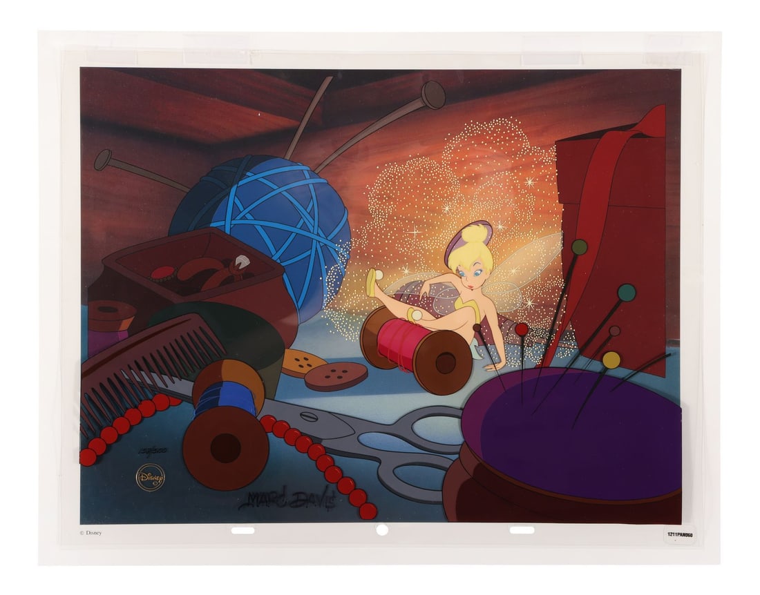 PETER PAN (1953) - Chaos in a Dresser Drawer Hand-Painted Limited Edition No. 158/500 Signed by Mark: PETER PAN (1953) - Chaos in a Dresser Drawer Hand-Painted Limited Edition No. 158/500 Signed by Mark Davis - Tinker Bell tumbles headlong into the clutter of Wendy's dresser drawer in this scene, pitc
