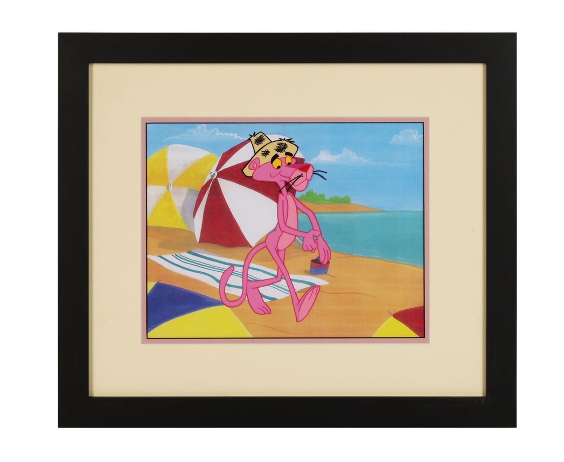 PINK PANTHER SHOW, THE (TV SERIES, 1969-2011) - Pink Panther on the Beach Original Production Cel on (1 of 1)