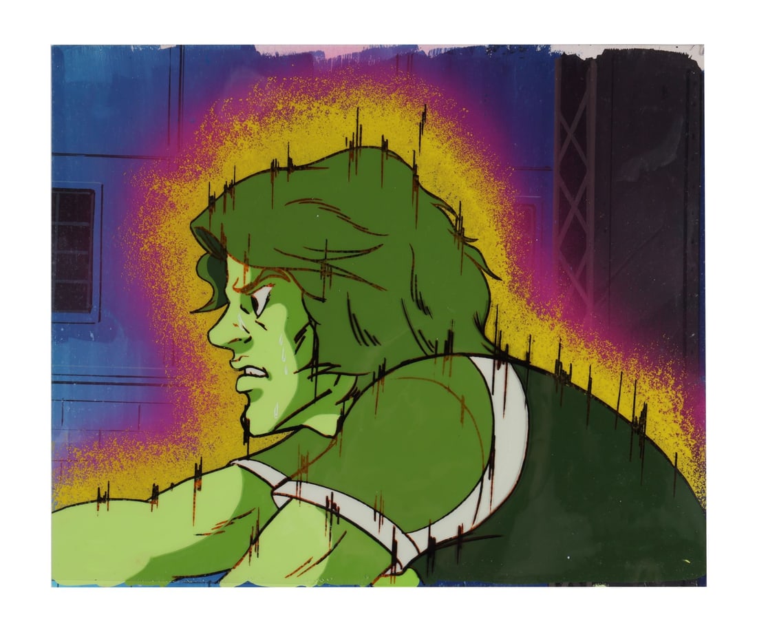 GATCHAMAN (TV SERIES, 1972-1980) - Joe Asakura Original Production Cel on Printed Presentation: GATCHAMAN (TV SERIES, 1972-1980) - Joe Asakura Original Production Cel on Printed Presentation Background - Joe Asakura is the one with the chip on his shoulder, the hot-headed marksman and weapons ma
