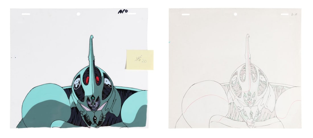 THE GUYVER: BIO-BOOSTER ARMOR (TV SERIES, 1989-1992) - Guyver I Original Production Cel with: THE GUYVER: BIO-BOOSTER ARMOR (TV SERIES, 1989-1992) - Guyver I Original Production Cel with Matching Douga - Sh? Fukamachi in the iconic Guyver armour is one of the images that defined anime for a ge