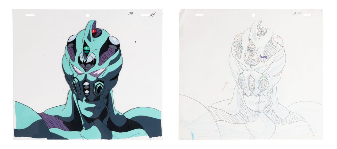THE GUYVER: BIO-BOOSTER ARMOR (TV SERIES, 1989-1992) - Guyver I Original Production Cel with: THE GUYVER: BIO-BOOSTER ARMOR (TV SERIES, 1989-1992) - Guyver I Original Production Cel with Matching Douga - Sh? Fukamachi and the Guyver unit were inseparable from the late-eighties anime boom that 