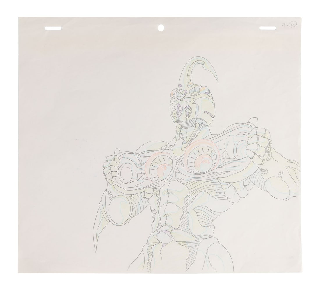 THE GUYVER: BIO-BOOSTER ARMOR (TV SERIES, 1989-1992) - Guyver I Douga Drawing: THE GUYVER: BIO-BOOSTER ARMOR (TV SERIES, 1989-1992) - Guyver I Douga Drawing - Sh? Fukamachi merged with the Guyver unit is one of the great visual propositions of late-eighties anime. A teenage boy 