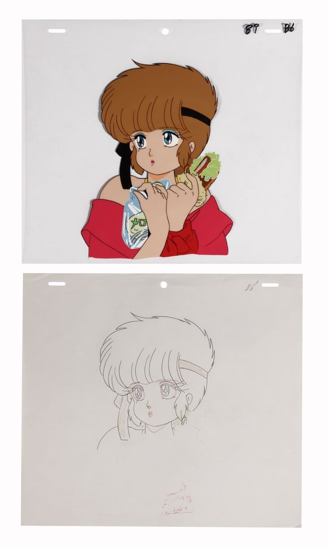 KIMAGURE ORANGE ROAD (TV SERIES, 1985-1988) - Hikaru Hiyama Original Production Cel and Matching: KIMAGURE ORANGE ROAD (TV SERIES, 1985-1988) - Hikaru Hiyama Original Production Cel and Matching Douga - Hikaru Hiyama is one of those characters who quietly breaks your heart, cheerful, devoted, comp