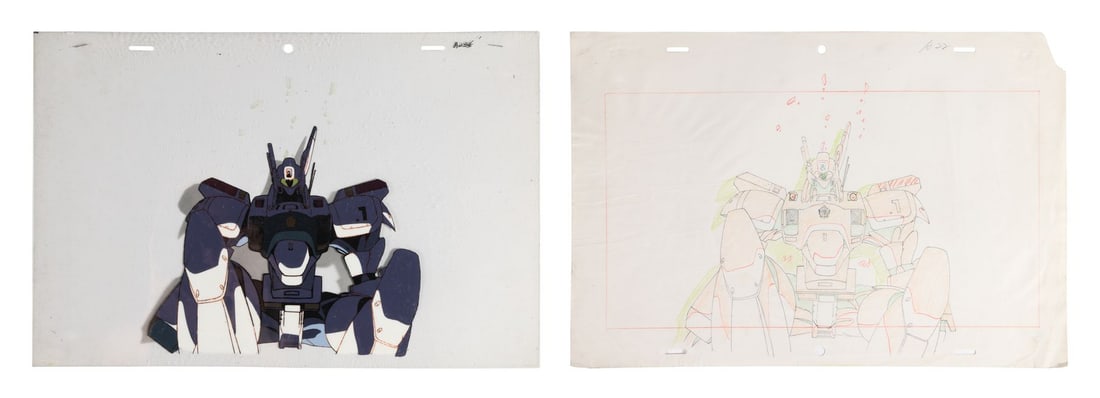 PATLABOR: THE MOVIE (1989) - AV-98 Ingram Original Production Cel with Matching Douga: PATLABOR: THE MOVIE (1989) - AV-98 Ingram Original Production Cel with Matching Douga - The AV-98 Ingram is the emotional heart of Patlabor: The Movie, the police Labor that Division II pilot Noa Izum