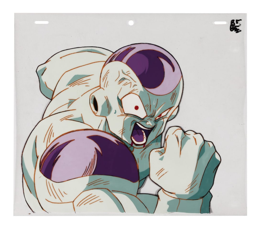 DRAGON BALL Z (TV SERIES, 1989-1996) - Frieza Original Production Cel from "Pathos of Frieza": DRAGON BALL Z (TV SERIES, 1989-1996) - Frieza Original Production Cel from "Pathos of Frieza" - Frieza at 100% power is one of Dragon Ball Z's defining episodes, and this original Toei Animation produ