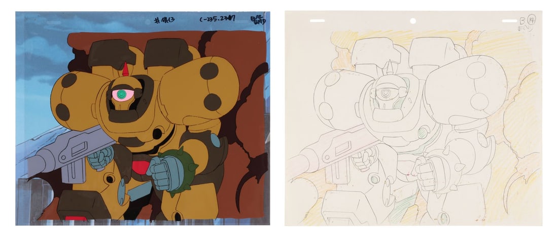 MOBILE FIGHTER G GUNDAM (TV SERIES, 1994-1995) - Death Army Mobile Suit Original Production Cel on (1 of 3)