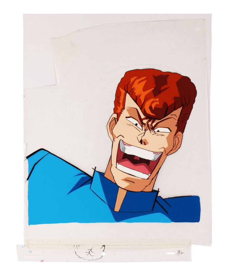 YUYU HAKUSHO (TV SERIES, 1992-1995) - Kazuma Kuwabara Original Oversized Production Cel: YUYU HAKUSHO (TV SERIES, 1992-1995) - Kazuma Kuwabara Original Oversized Production Cel - Kazuma Kuwabara is the loyal idiot you end up loving. The street brawler who starts out as Yusuke's rival and 