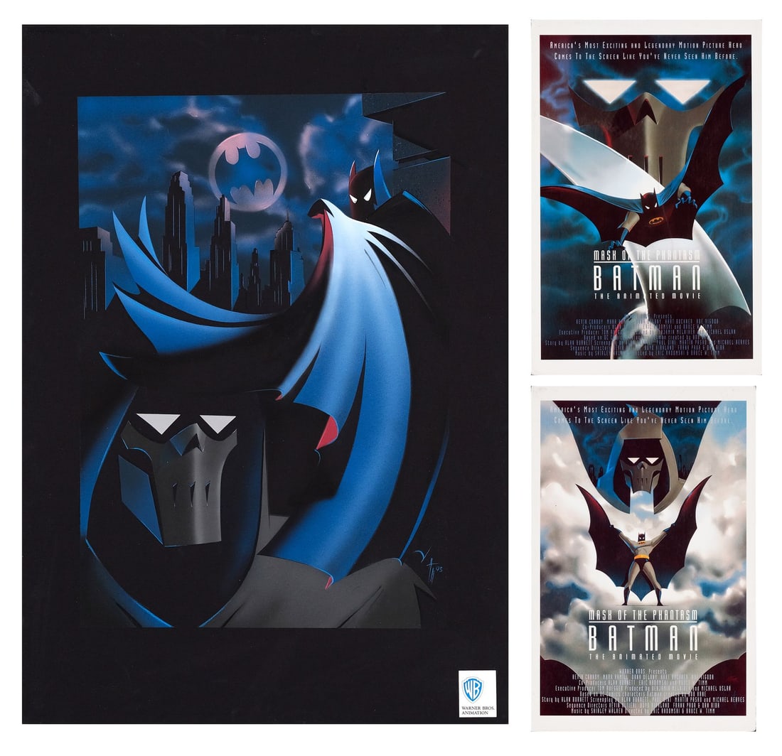 39. BATMAN: MASK OF THE PHANTASM (1993) - Hand-Painted Poster Artwork with Pair of Poster Prints: Bidding for this lot will end on Wednesday, August 26th. The auction will begin at 9:30 AM (PDT) / 12:30 PM (EDT) / 5:30 PM (GMT) and lots are sold sequentially via live auctioneer; tune in to the