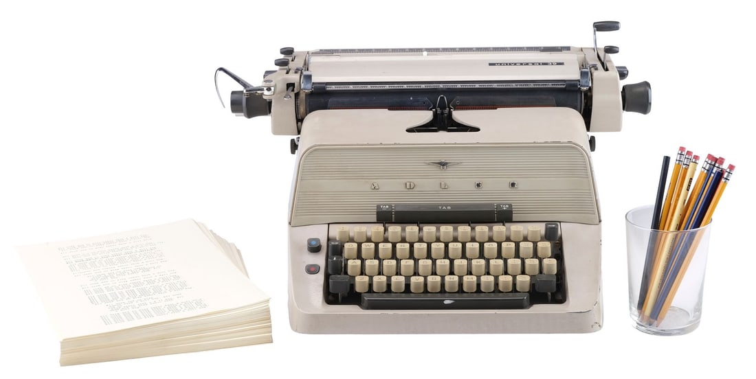 72. DOCTOR SLEEP (2019) - Jack Torrance's Typewriter and Manuscript with Writing Implements (1 of 11)