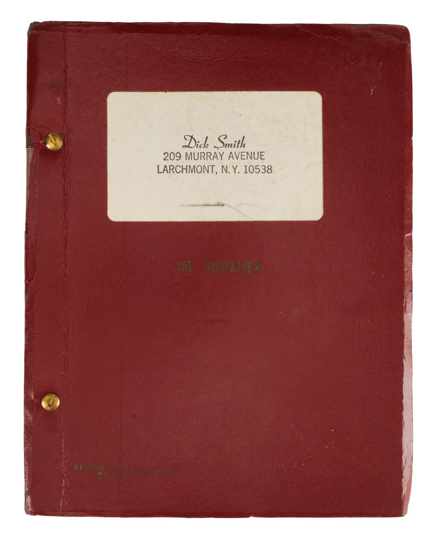 94. THE GODFATHER (1972) - Dick Smith Collection: Dick Smith's Bound Third Draft Script: B