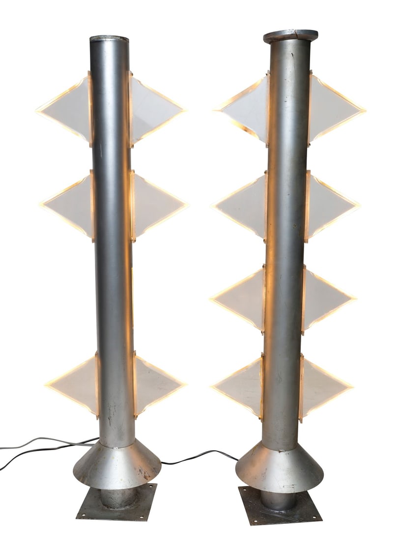 111. FORBIDDEN PLANET (1956) - Pair of Light-Up Force Field Fence Posts: B